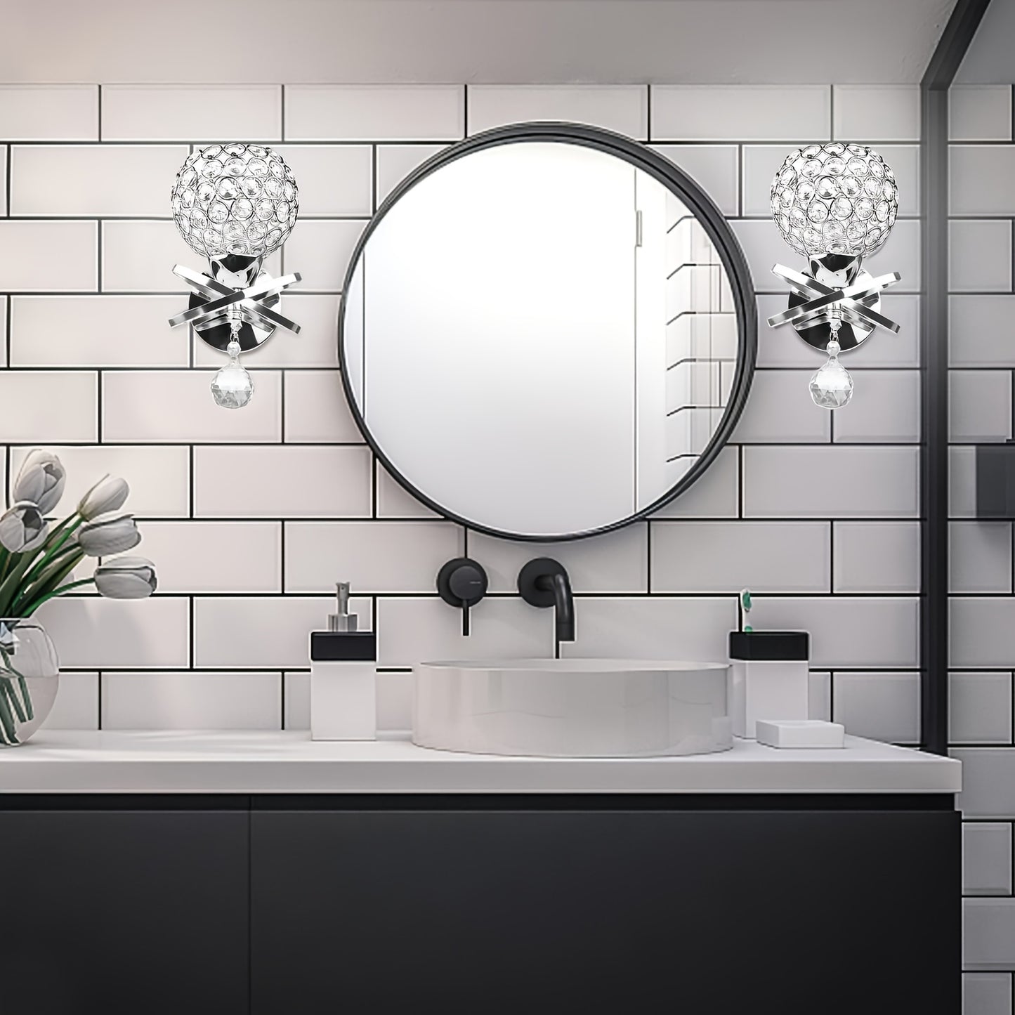 Modern semi-flush wall lamp for bedroom, living room and bathroom