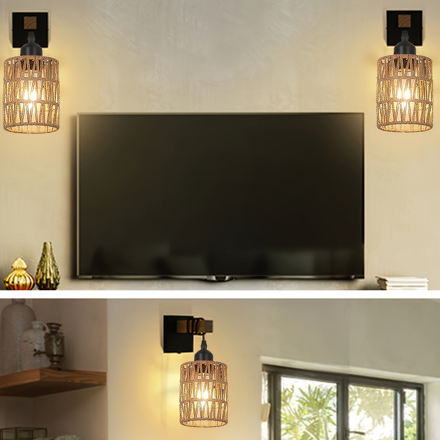 Rustic indoor wall lamp with farmhouse design