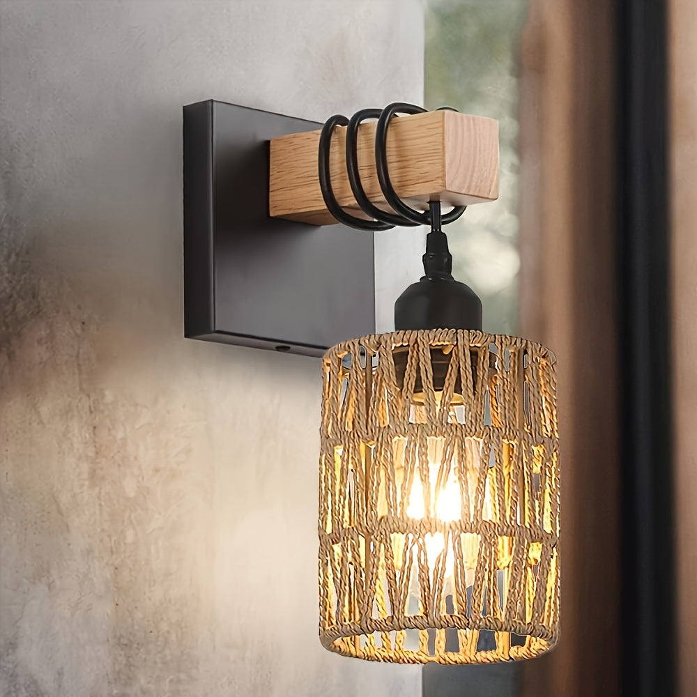 Rustic indoor wall lamp with farmhouse design
