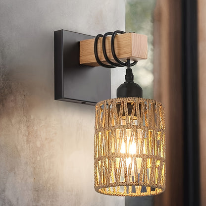 Rustic indoor wall lamp with farmhouse design