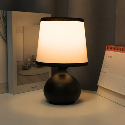 Modern table lamp with black base for desk, nightstand or side table