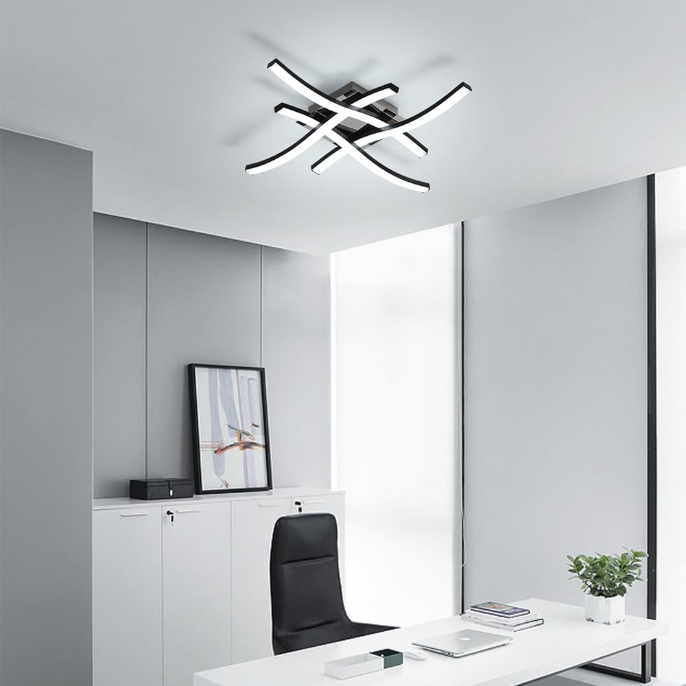 Modern LED wave ceiling light for living rooms, bedrooms and kitchens