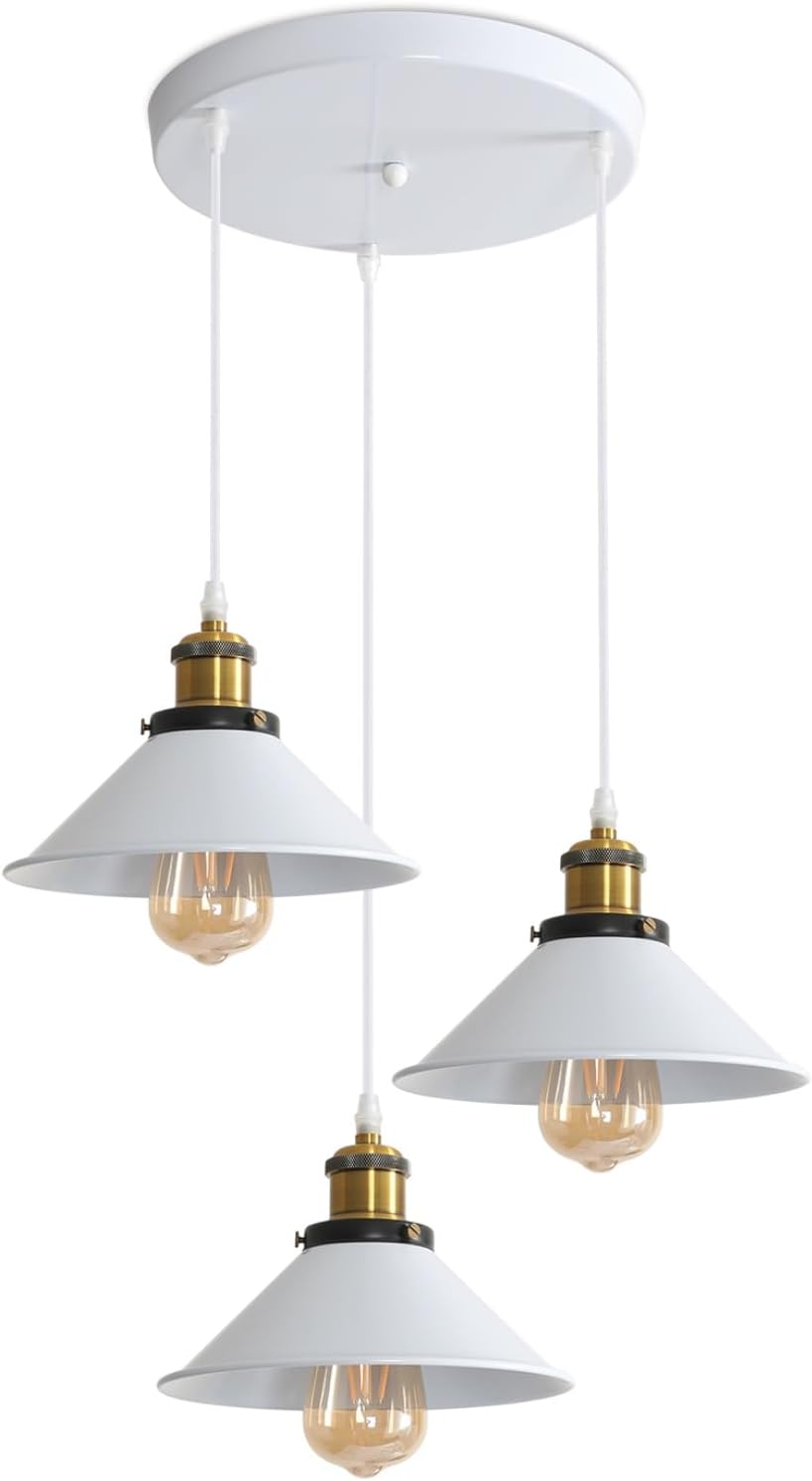 Retro pendant lamp with 3 lights for indoor spaces
