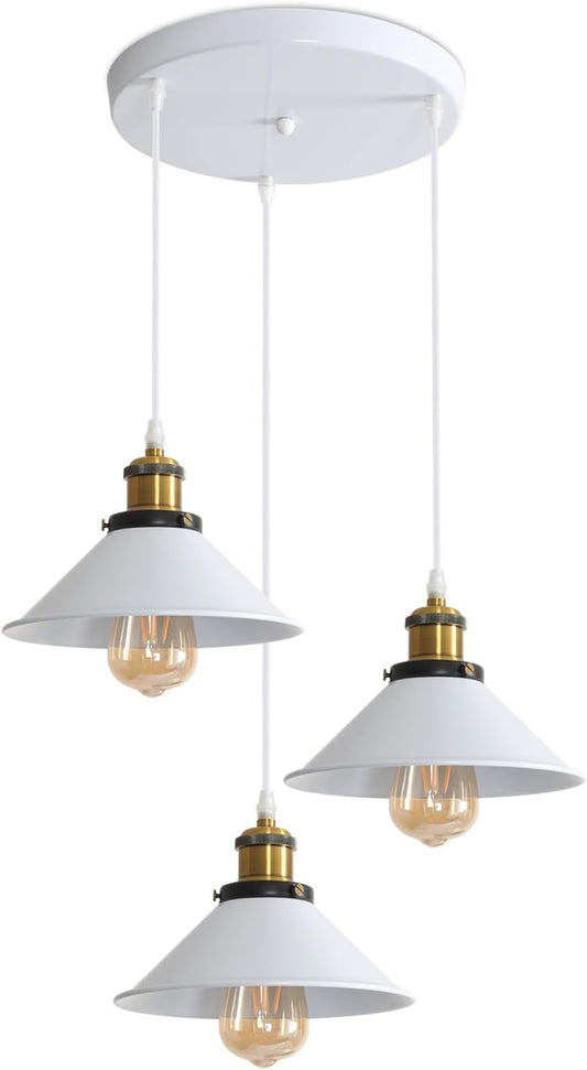 Retro pendant lamp with 3 lights for indoor spaces