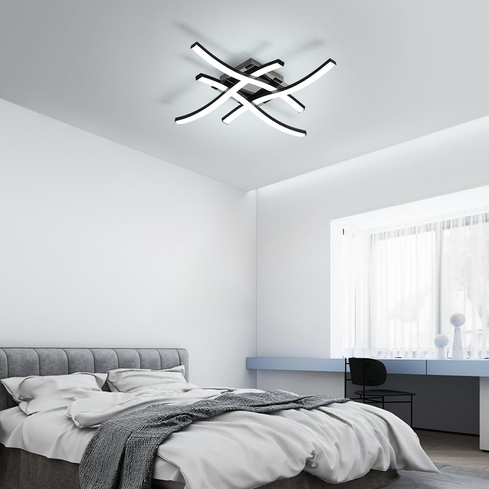 Modern LED wave ceiling light for living rooms, bedrooms and kitchens