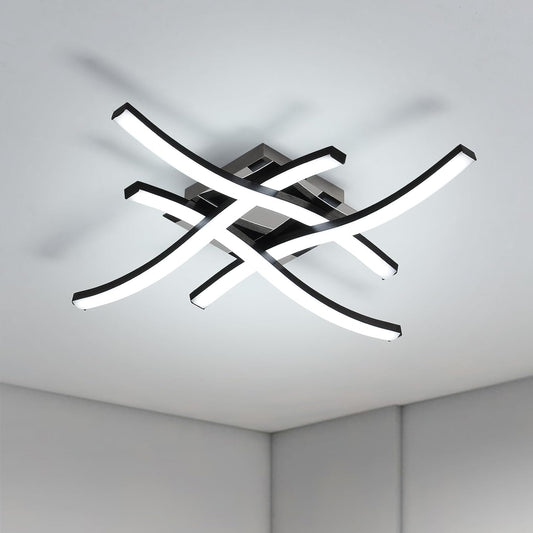Modern LED wave ceiling light for living rooms, bedrooms and kitchens