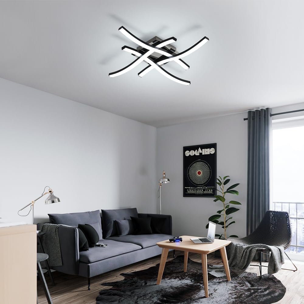 Modern LED wave ceiling light for living rooms, bedrooms and kitchens