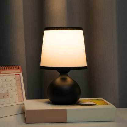 Modern table lamp with black base for desk, nightstand or side table