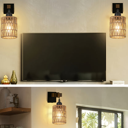 Rustic indoor wall lamp with farmhouse design
