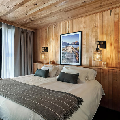 Rustic indoor wall lamp with farmhouse design