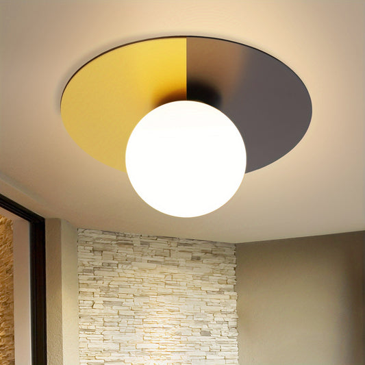 Black and golden semi-flush ceiling light | Living areas, entryways and bedrooms
