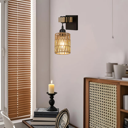 Rustic indoor wall lamp with farmhouse design