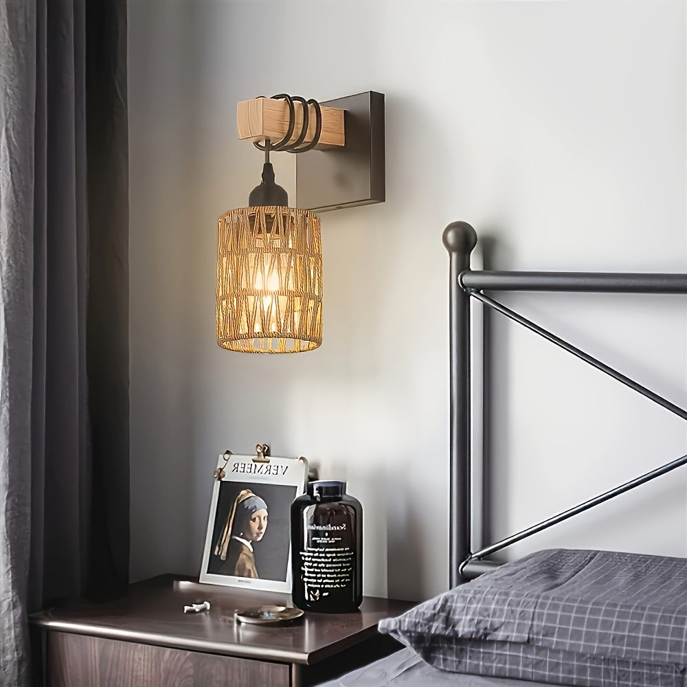 Rustic indoor wall lamp with farmhouse design