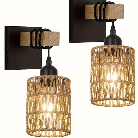 Rustic indoor wall lamp with farmhouse design