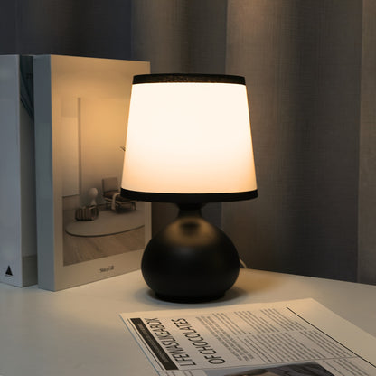 Modern table lamp with black base for desk, nightstand or side table