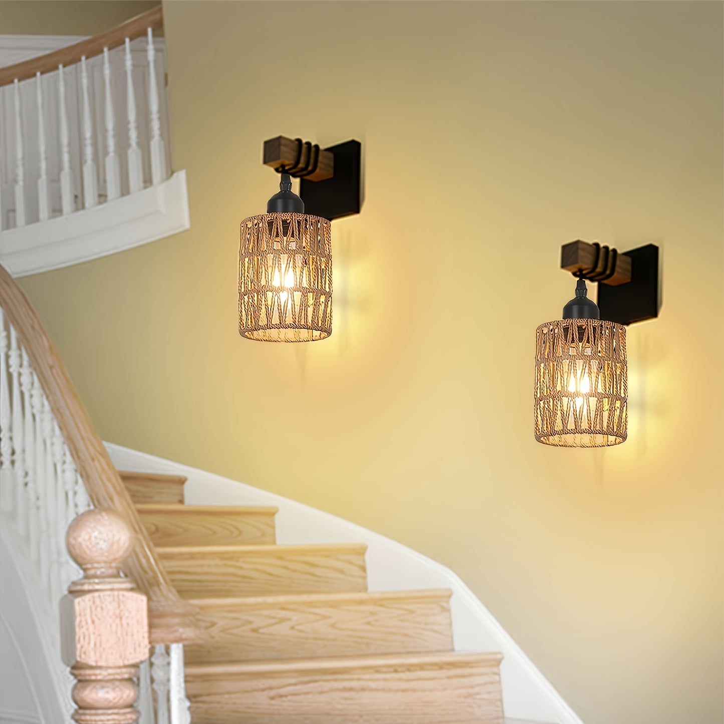 Rustic indoor wall lamp with farmhouse design
